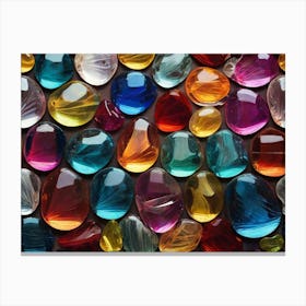 Colorful Glass Pebbles 3 Canvas Print