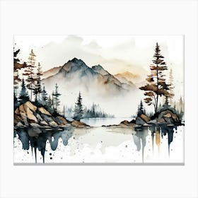 Misty Morning Lake Acrylic Canvas Print