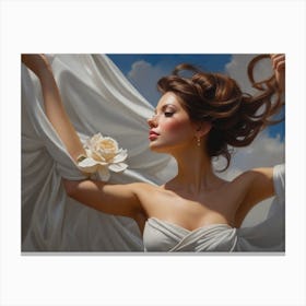 Woman In White 1 Canvas Print