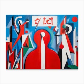 Abstract Painting Capturing The Essence Of Confusion And Joy Where A Human Figure Colored Vibrant Canvas Print