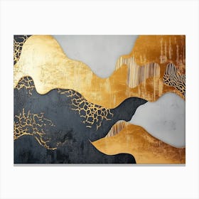 Gold And Black Abstract Painting 5 Canvas Print