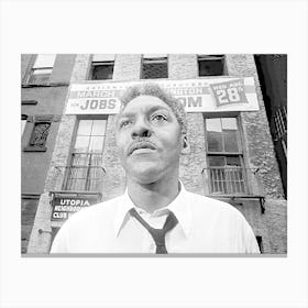 Bayard Rustin in Black White Halftone Canvas Print