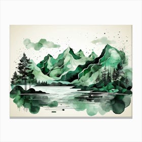 Watercolor Landscape Painting 5 Canvas Print