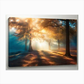 Sun Shining Through Trees Canvas Print