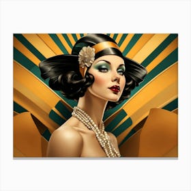 Vintage Art Deco Woman 2 Canvas Print