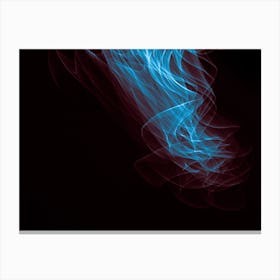 Glowing Abstract Curved Blue And Red Lines 2 Canvas Print