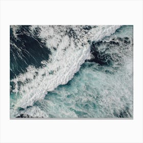 Teal Blue Ocean Waves Canvas Print