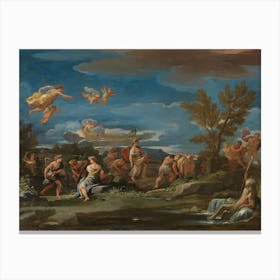 Mythological Scene Of Agriculture, Luca Giordano Canvas Print