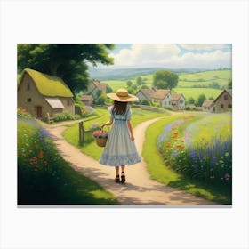 Girl In A Field 1 Canvas Print