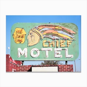 Vintage Motel In Montana Canvas Print