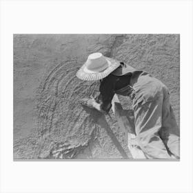 Untitled Photo, Possibly Related To Spanish American Women Plastering Adobe House, Chamisal, New Mexico Canvas Print