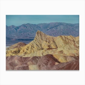 Golden Zabriskie Point Of Death Valley Desert Canvas Print