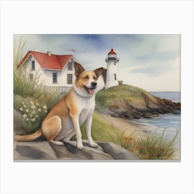 Lighthouse Dog 1 Canvas Print