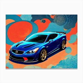 Blue Sports Car Canvas Print