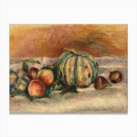 Still Life With Melon, Pierre Auguste Renoir Canvas Print