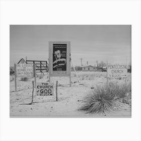 Signs In The Oil Town Of Hobbs, New Mexico By Russell Lee Canvas Print