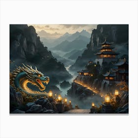 Dragons In The Mountains Canvas Print