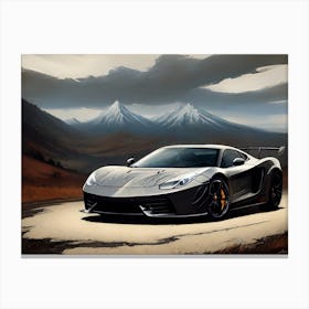 Sports Car In The Mountains Canvas Print