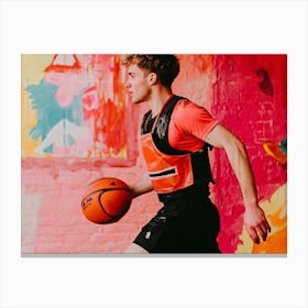 Basketball Player Dribbling 7 Canvas Print