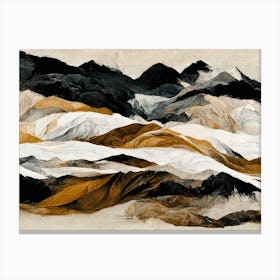 Black And Ochre Mountains Canvas Print