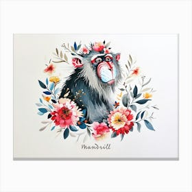 Little Floral Mandrill 1 Poster Canvas Print