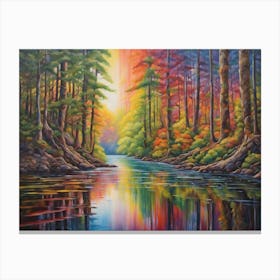 Rainbow In The Forest Canvas Print