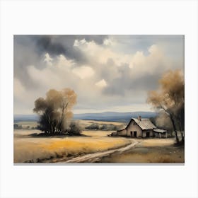 Cloud Oil Painting Farmhouse Nursery French Countryside (27) Canvas Print