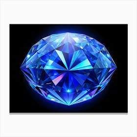 3d Render Of A Large Blue Diamond 1 Canvas Print