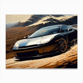 Sports Car In The Mountains 1 Canvas Print