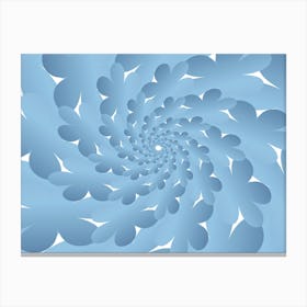 Blue Leaf Spiral Background 01 Canvas Print