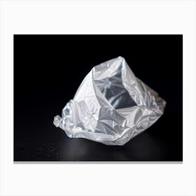 Crumpled Plastic Wrapper Casting Faint Shadows On A Clean Pitch Black Background Macro Perspective 2 Canvas Print