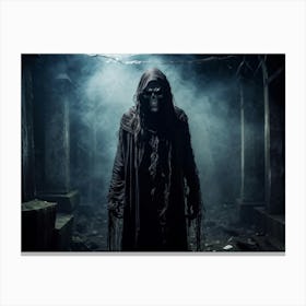 Ancient Health Frightened Daemon Human Rip Costume Scarey Afraid Invisible Evil Spook Ma (33) Canvas Print