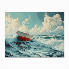 Boat In The Sea Canvas Print