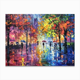 Rainy Day In The Park Canvas Print