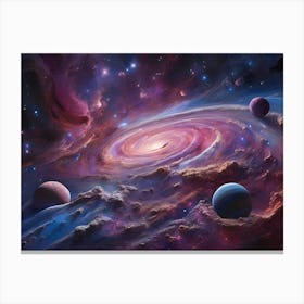 Galaxy Painting Paintings Art Print 4 Canvas Print