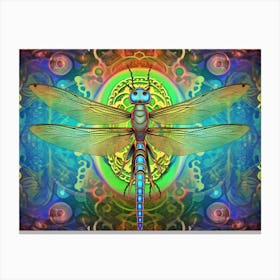 Dragonfly Common Green Darner Bright Colours 1 Canvas Print