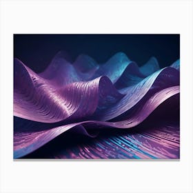 Abstract Image Of A Series Of Wavy Lines With A Metallic, Iridescent Sheen Canvas Print