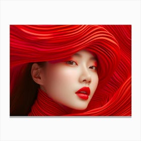 Red Wavy Hair Canvas Print