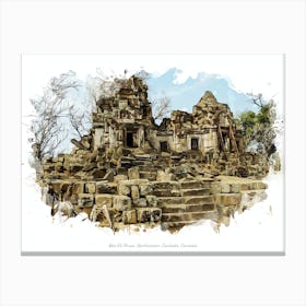 Wat Ek Phnom, Northwestern Cambodia, Cambodia Canvas Print