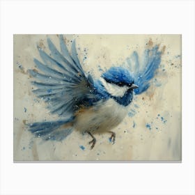 Calligraphic Wonders: Blue Chick Canvas Print
