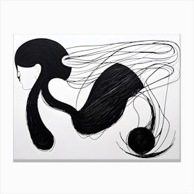 Black And White Drawing Canvas Print