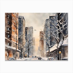 Snowy New York City Canvas Print