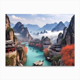 Huangxi River landscape Canvas Print