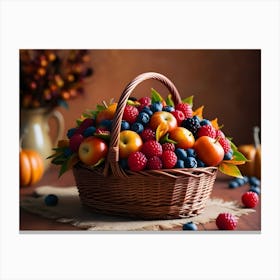 Basket Of Berries Canvas Print