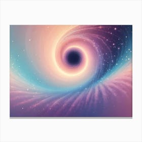 Abstract Image Of A Swirling, Galaxy Like Vortex With A Dark, Black Hole At Its Center Canvas Print