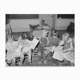 Untitled Photo, Possibly Related To Children Looking At Picture Books At School, Santa Clara, Utah Canvas Print