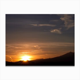 Sunset Over Mountains Canvas Print