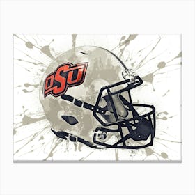 Oklahoma State Cowboys White NCAA Helmet Poster Canvas Print