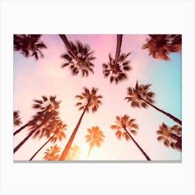 California Dreaming - Beverly Hills Sunset Palms Canvas Print