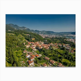 Aerial View Of A Village In Italy 1 Canvas Print